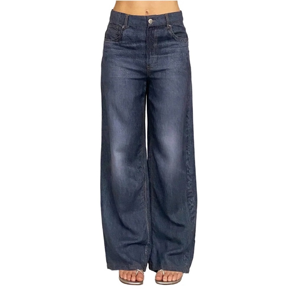 Jason Wu faux denim print Dark Blue Wide-Leg Jeans